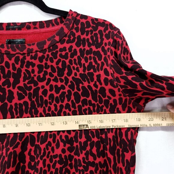 Mother The 3/4 Sleeve Koozie Sweatshirt Red Animal Print Radioactive Paws Small - Picture 4 of 15